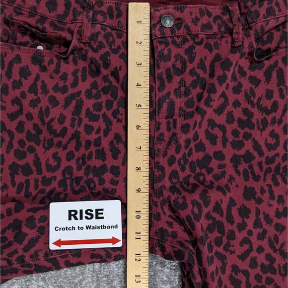 Sanctuary Social Standard Ankle Skinny Leg Jeans Women Size 14 Red Leopard - Picture 11 of 12